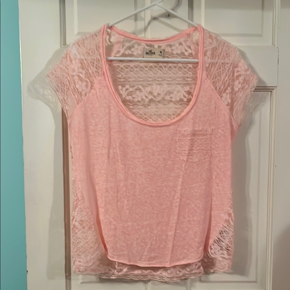 Rue21 Light Pink Lace Sleeve Blouse